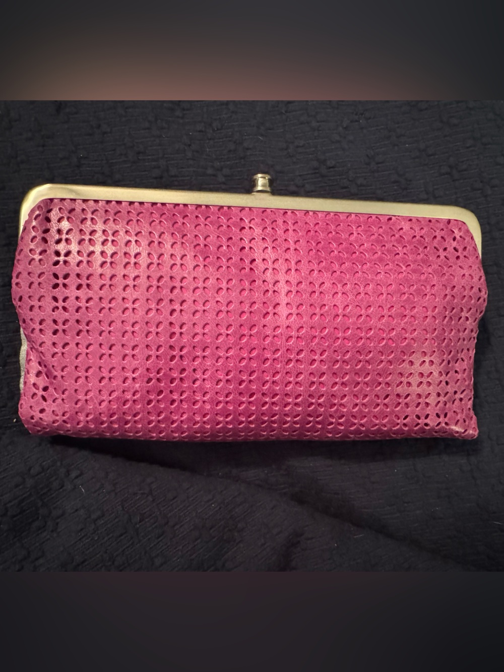 Pink Perforated Hobo Clutch Wallet - BRAND NEW